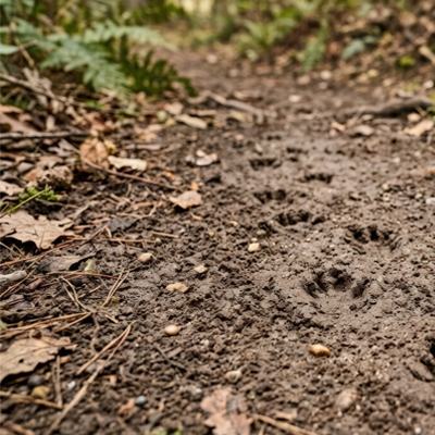 Animal tracks on ground